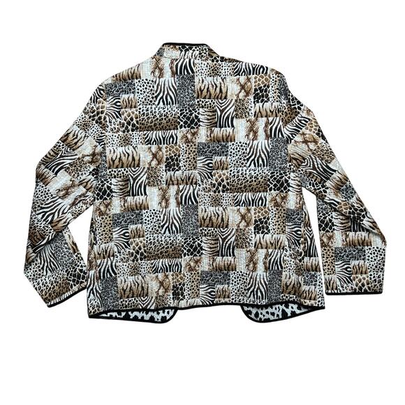 VTG Quilted Jacket Animal Print Reversible Size Small Lightweight Alfred Dunner - Picture 2 of 9